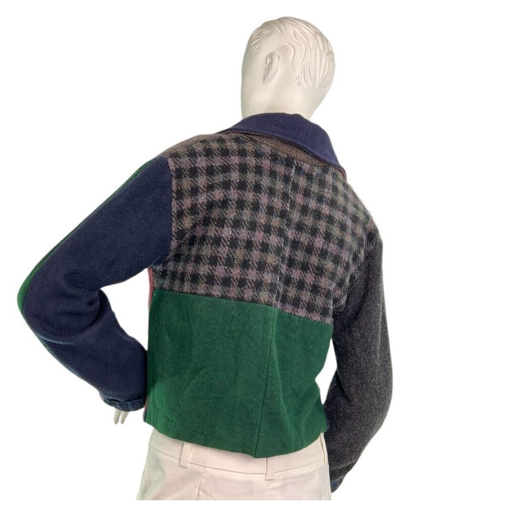 Baabaazuzu Patchwork Wool Upcycled Sweater Jacket Hand Blanket Stitched $218 SM - Picture 6 of 9